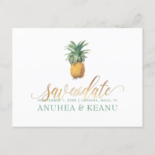 PixDezines Vintage Ananas/Save the Date Ankündigungspostkarte
