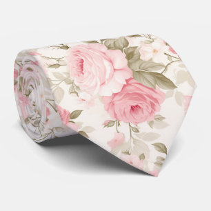 PixDezines Vintage Aquarell-Rosen Blassrosa Krawatte