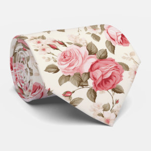 PixDezines Vintage Aquarell-Rosen Blassrosa Krawatte