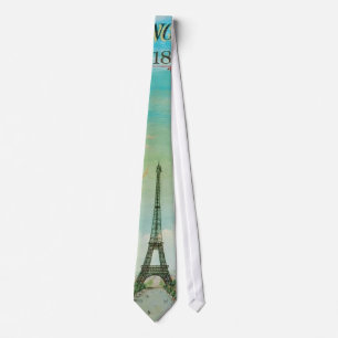 PixDezines Vintage Ballone/Eiffel/Paris Krawatte