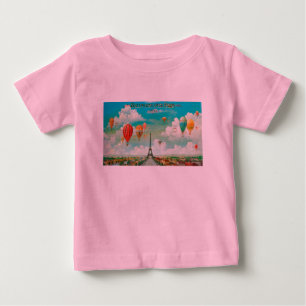 PixDezines Vintage Ballons/Eiffel/Paris Baby T-shirt