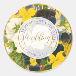 PixDezines VINTAGE BLUMENSTRÄUSSE Runder Aufkleber