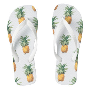 PixDezines Vintage Botanical/Ananas/Redoute Flip Flops