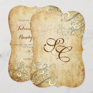 PixDezines VINTAGE CREAM-SWIRLS/FAX-PERGAMENTE Einladung