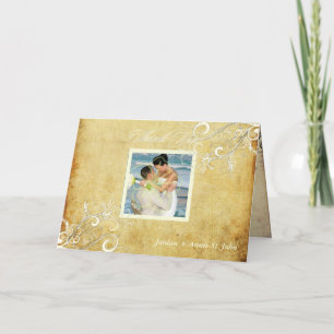 PixDezines Vintage Creme-Wirbel Dankeskarte