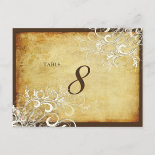 PixDezines Vintage Creme Wirbel Tischkarten Postkarte