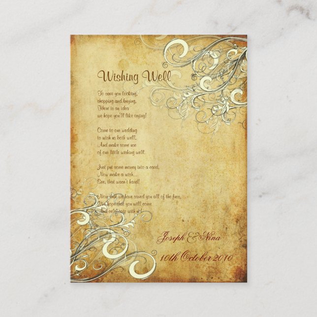 PixDezines Vintage Creme Wirbel wollen gut Begleitkarte (Vorderseite)