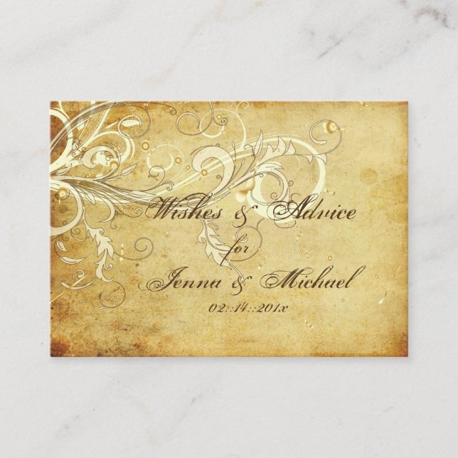 PixDezines Vintage Creme Wirbel wollen gut Hinweiskarte (Vorderseite)