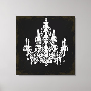 PixDezines vintage DIY Farb-/Kristall-Kronleuchter Leinwanddruck