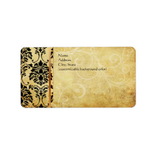 PixDezines vintage Florentius Damast Adressaufkleber