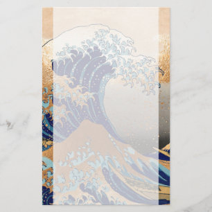 PixDezines Vintage, Große Welle, Hokusai 葛飾北斎の神奈川沖 Briefpapier