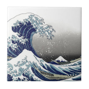 PixDezines Vintage, Große Welle, Hokusai 葛飾北斎の神奈川沖 Fliese
