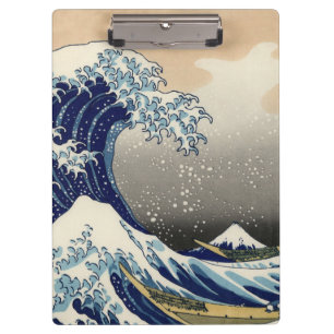 PixDezines Vintage, Große Welle, Hokusai 葛飾北斎の神奈川沖 Klemmbrett