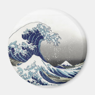 PixDezines Vintage, Große Welle, Hokusai 葛飾北斎の神奈川沖 Magnet