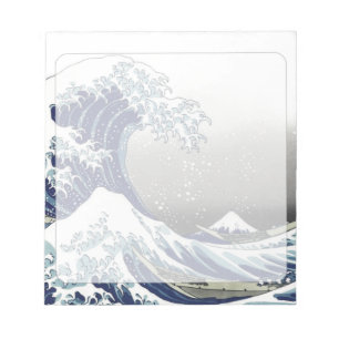 PixDezines Vintage, Große Welle, Hokusai 葛飾北斎の神奈川沖 Notizblock