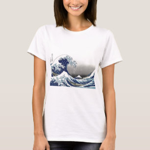 PixDezines Vintage, Große Welle, Hokusai 葛飾北斎の神奈川沖 T-Shirt