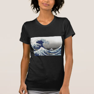 PixDezines Vintage, Große Welle, Hokusai 葛飾北斎の神奈川沖 T-Shirt