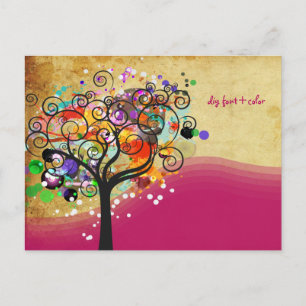 PixDezines vintage Grunge Baumstumpfschneider/Mark Postkarte