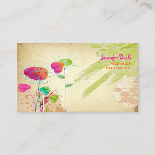 PixDezines Vintage Grunge Floral ♥♥♥♥ Visitenkarte