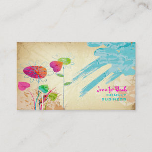 PixDezines Vintage Grunge Floral ♥♥♥♥ Visitenkarte
