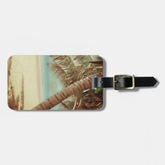 PixDezines vintage hawaiian Strand+coconutpalmen Gepäckanhänger