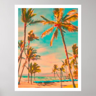 PixDezines Vintage Hawaiian Strand Poster