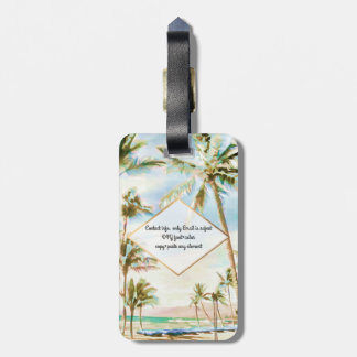 PixDezines vintage hawaiianische Strandszene/Breez Gepäckanhänger