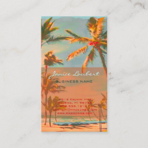 PixDezines Vintage Hawaiianische Strandszene Visitenkarte