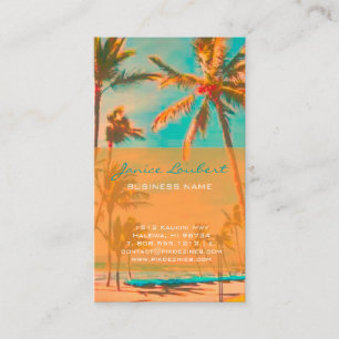 PixDezines Vintage Hawaiianische Strandszene Visitenkarte