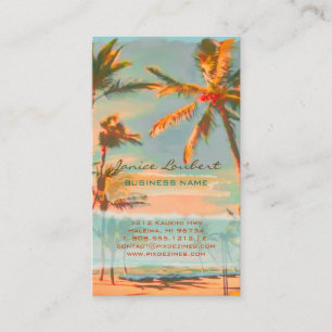 PixDezines Vintage Hawaiianische Strandszene Visitenkarte