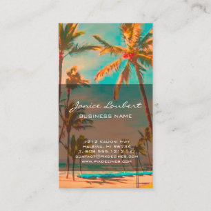 PixDezines Vintage Hawaiianische Strandszene Visitenkarte