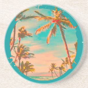PixDezines Vintage hawaiische Strand-Szene Untersetzer