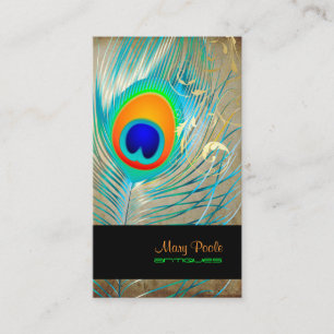 PixDezines vintage Hintergrund/Pfau+Filigran Visitenkarte