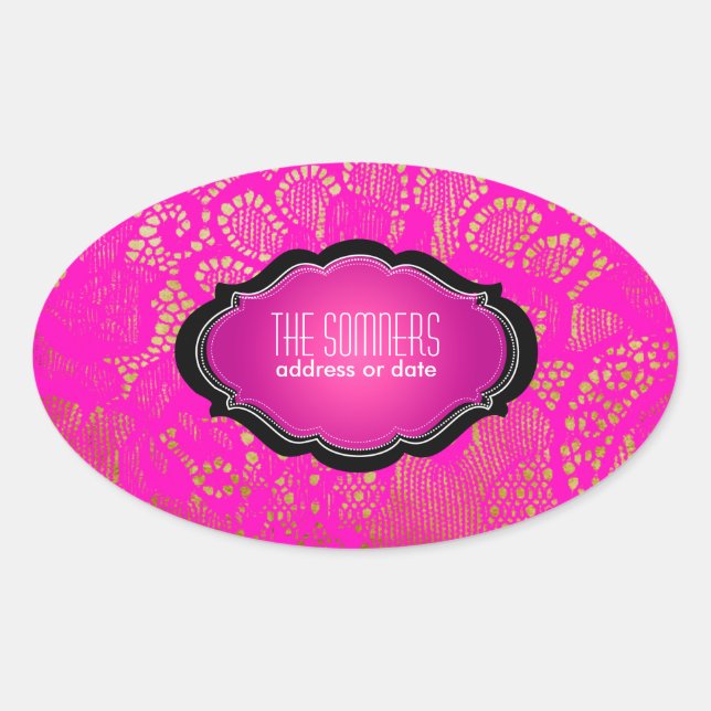 PixDezines Vintage Imitate Spitzen-/ DIY-Hintergru Ovaler Aufkleber (Vorderseite)