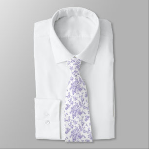 PixDezines Vintage Lavendel Lila Toile Rosen Krawatte