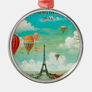 PixDezines vintage Luftballons/Eiffelturm/Paris Ornament Aus Metall