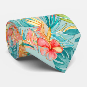 PixDezines Vintage Lush H2 Hawaii Blumenschmuck Bl Krawatte
