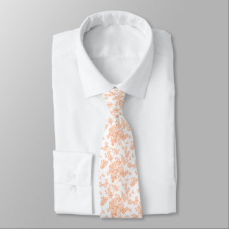 PixDezines Vintage Mandarin Orange Toile Roses  Krawatte