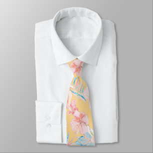 PixDezines Vintage Pastell H2 Hawaii Blumen Blätte Krawatte