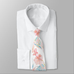 PixDezines Vintage Pastell H2 Hawaii Blumen Blätte Krawatte