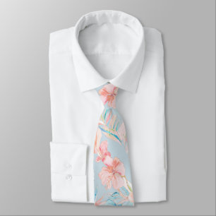 PixDezines Vintage Pastell H2 Hawaii Blumen Blätte Krawatte