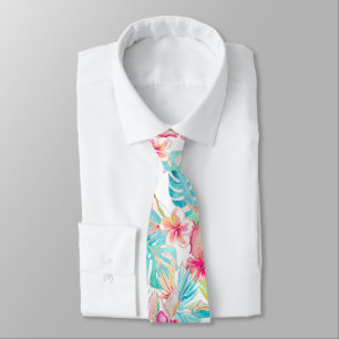 PixDezines Vintage Pastell H2 Hawaii Blumen Blätte Krawatte
