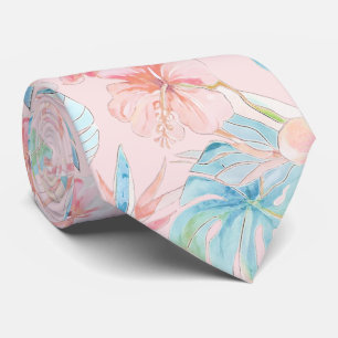 PixDezines Vintage Pastell H2 Hawaii Blumen Blätte Krawatte