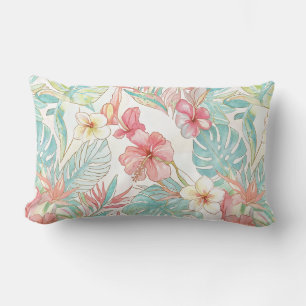 PixDezines Vintage Pastell H2 Hawaii Blumenmuster Lendenkissen