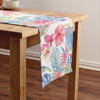 PixDezines Vintage Pastell H2 Hawaii Blumenmuster Mittelgroßer Tischläufer
