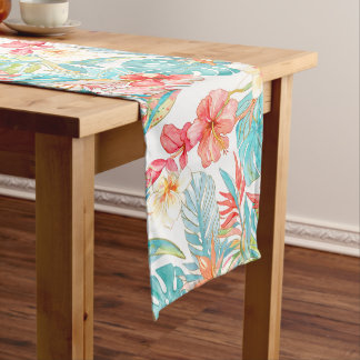 PixDezines Vintage Pastell H2 Hawaii Blumenmuster Mittelgroßer Tischläufer