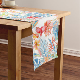 PixDezines Vintage Pastell H2 Hawaii Blumenmuster Mittelgroßer Tischläufer