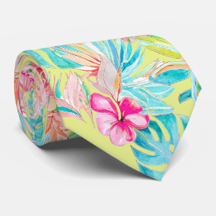 PixDezines Vintage Pastell H2 Hawaii Florale Folia Krawatte