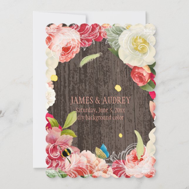 PixDezines Vintage Pfannkuchen, Rose/redouille Einladung (Vorderseite)