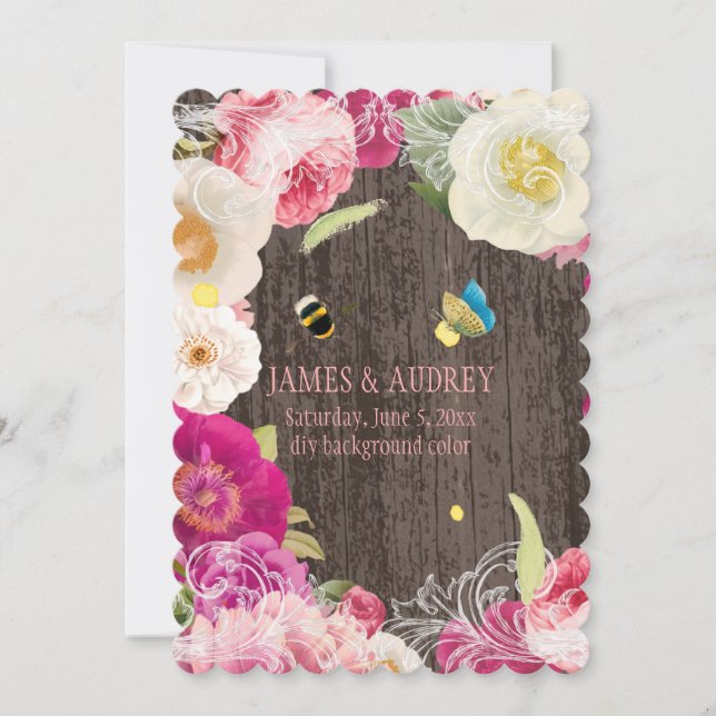 PixDezines Vintage Pfannkuchen, Rose/redouille Einladung (Vorderseite)